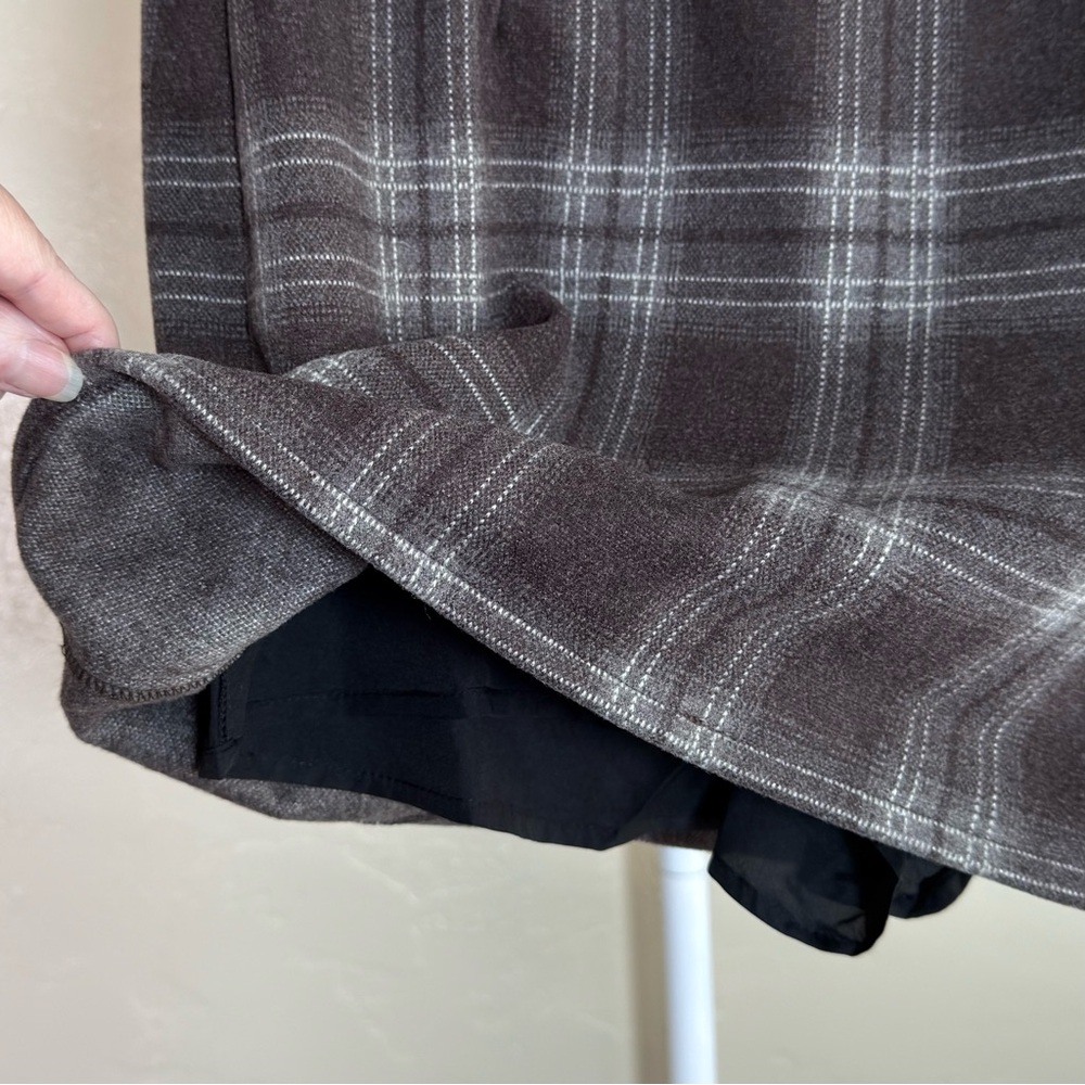 Plaid Mini Skirt w/ Built in Shorts Medium Commense Skort Brown - Picture 5 of 9